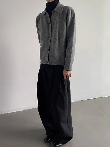 AIDASE  -  Autumn Winter Sweatercoats Outdoor Fashion Buttoned Lapel Vintage Mens Jackets Stylish Solid Color Knitting Men's Cardigan Tops aidase-shop